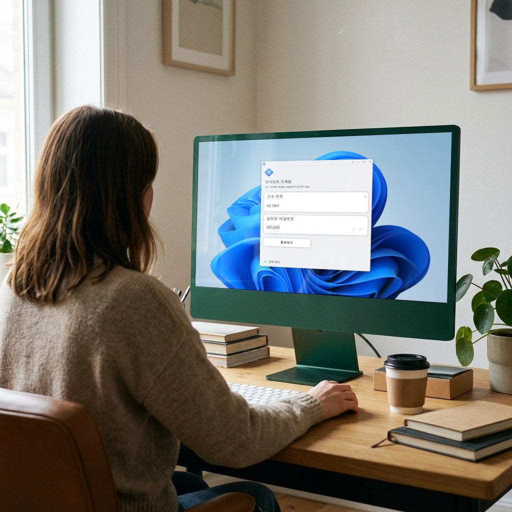 STEP 2: 접속번호 전달 및 연결 시작 화면